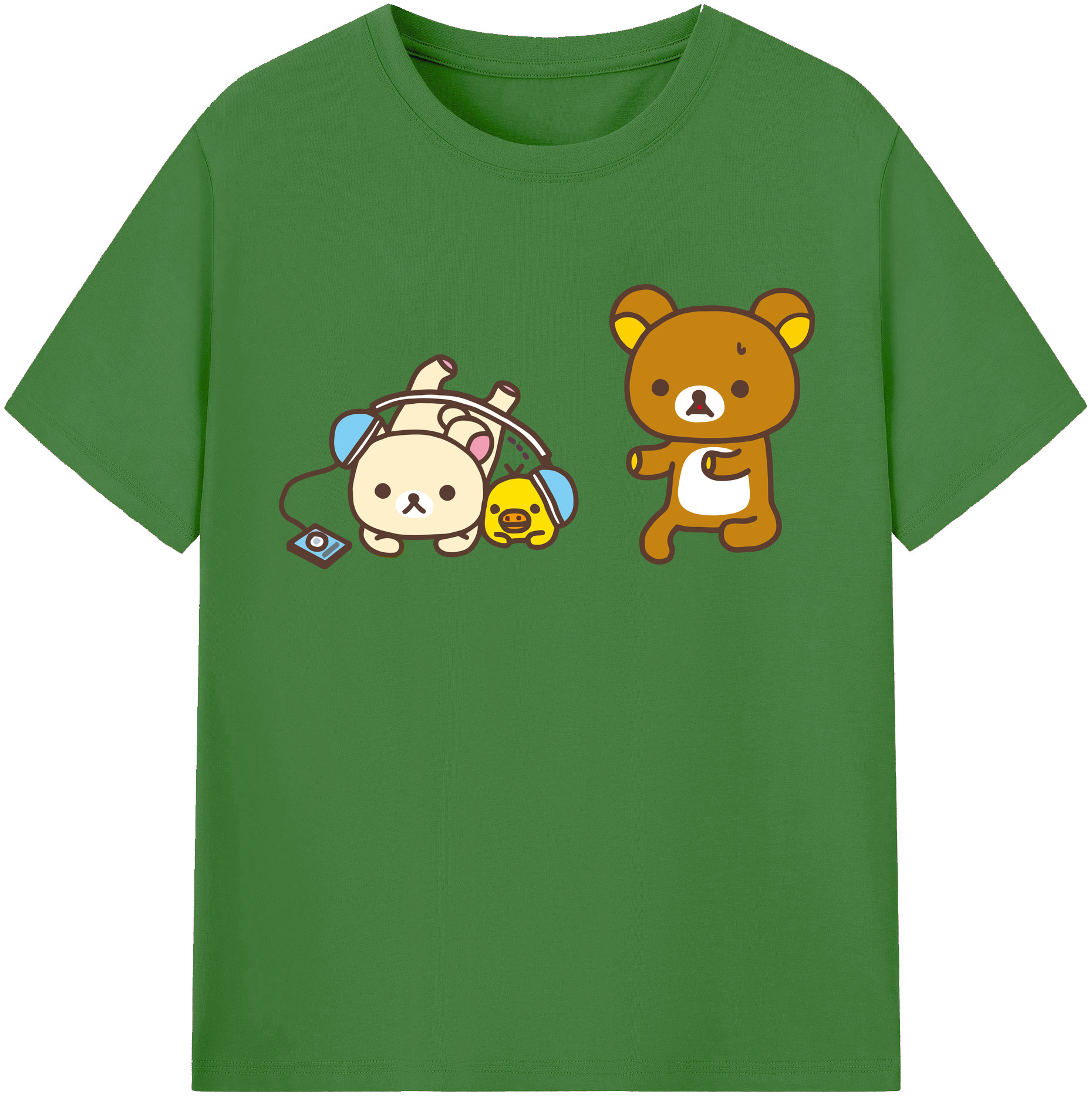 （画像用） リラックマ リラックマ キイロイトリ Rilakkuma Korilakkuma Kiiroitori レディースカジュアルプリントTシャツ（綿100％）
